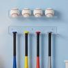2pcs Clear Acrylic Wall Mount Baseball Display Rack Securely Hold 4 Baseball for Collection Showcase