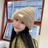 New Plush Hat for Women In Winter Thickened and Warm Small Woolen Hat Showing Face Trendy Big Head Circumference Ear Protection Pile Knitted Hat