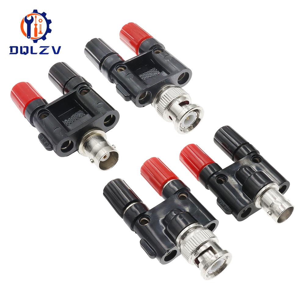 1PCS BNC to Two Dual 4mm Banana Male Female Jack Coaxial connector RF Adapter