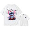 2026 New Fashion Anime Stitch Cartoon Anime Womens Crew Neck Loose Large Size Breathable Comfort Short Sleeve TShirt