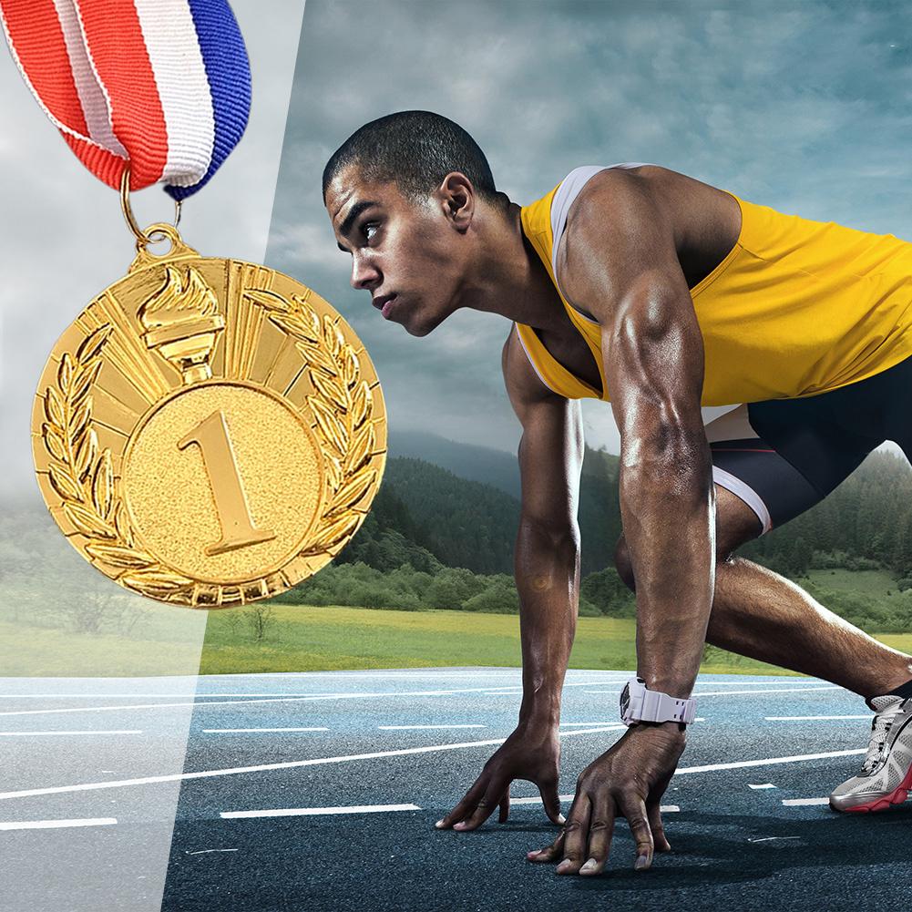 5cm Gold/Silver/Bronze Medal Award Medals with Neck Ribbon Sports Rewards Metal Winner Medals for Talent Show Party Race