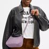 COACH Teri 25 Heart Charm Silver Metallic Leather Shoulder Bag Medium Women's Light Purple