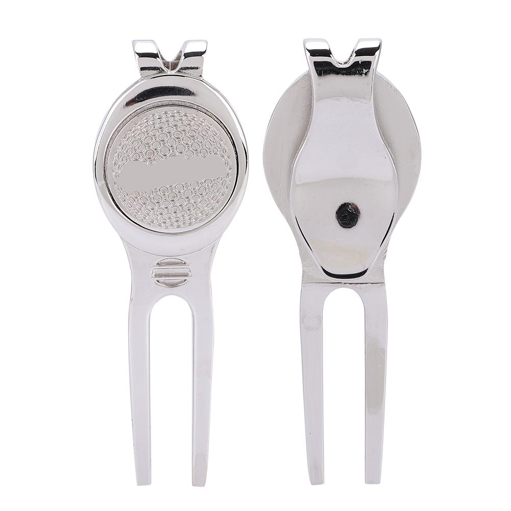 Stylish Zinc Alloy Divot Repair Tool Magnetic Ball Marker Golf Accessory(D102 Silver)