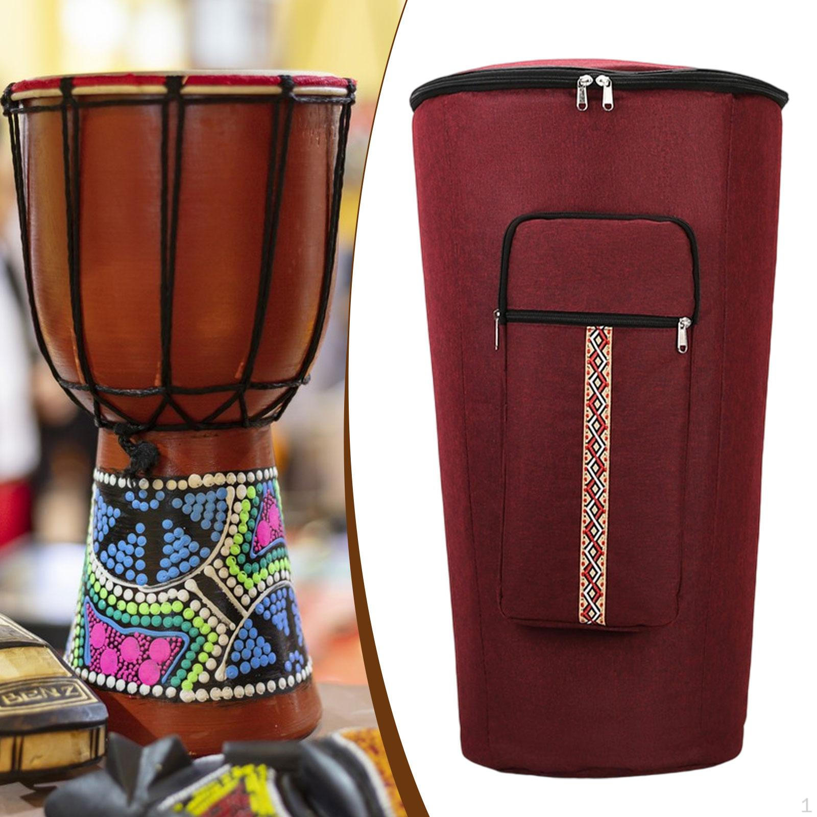 

Bag Adjustable Shoulder Straps Backpack Front Zipper Pocket African Drum Carry Case for 8 inch