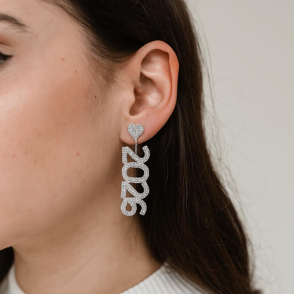 Crystal Jewelry 2026 Stud Earrings Rhinestone Rhinestone Earrings Vintage New Year Earrings  Party