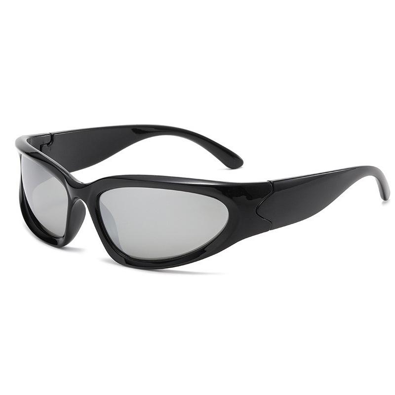 Lunettes de soleil futuristes Cyberpunk à monture étroite: Style Sportif Millennial Y2K avec Protection Solaire Européenne et Américaine