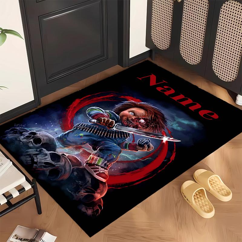 Chucky (5) Alfombra de Oficina con Nombre Personalizado Decoración Elegante para Sala de Estar Dormitorio Cocina