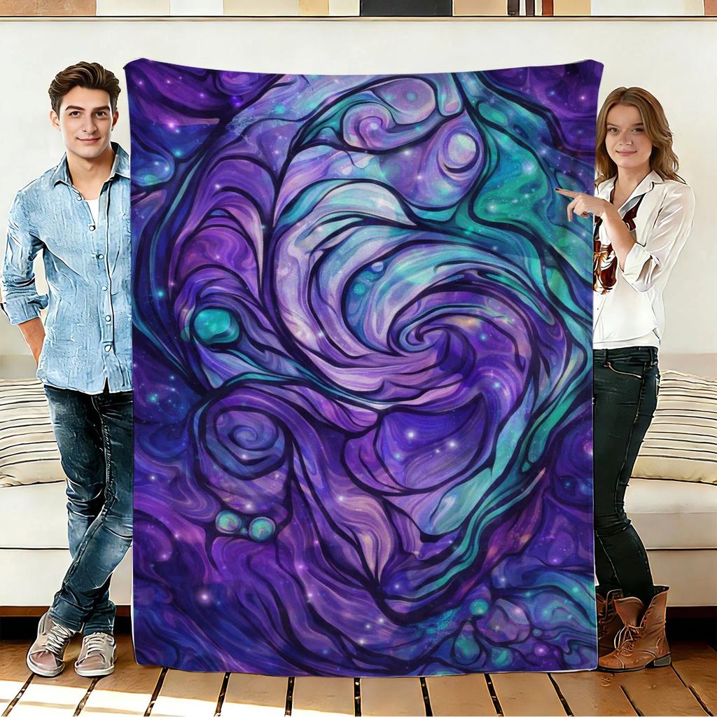Galaxy Swirl Flannel Blanket Soft Cozy Throws Napping Travel Use