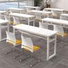 ZISIZ Modern Double Study Desk Set with Stools