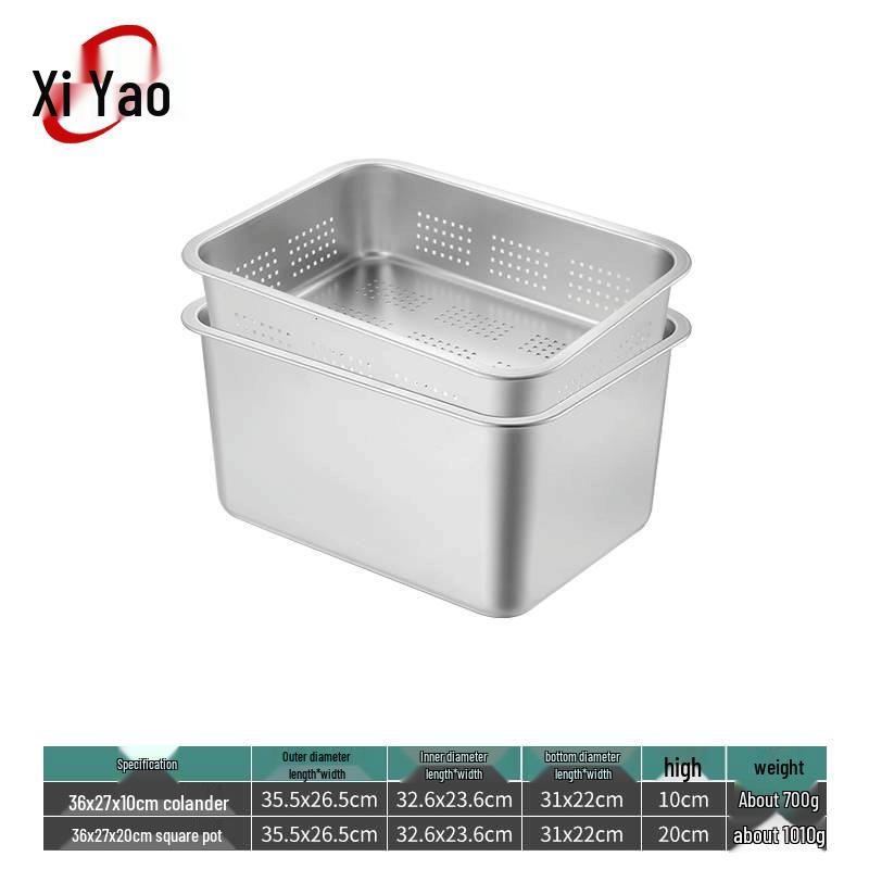 Xiyao 304 Edelstahl Perforiertes Abtropfschalen-Set