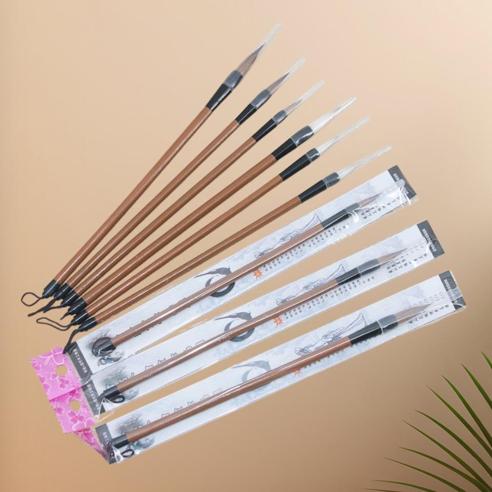 Student Calligraphy Set: Wolf Hair Baiyun Brushes, Ink, Paper, Inkstone Beginner Brush/Small Wolf Hair