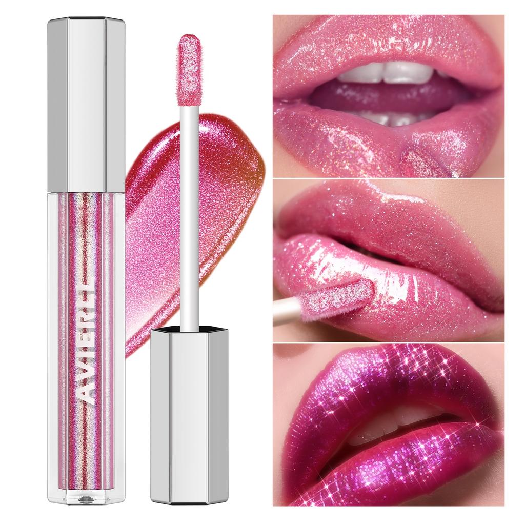 8 Colors Shimmer Lip Gloss Set Moisturizing Plumping High Shine Lip Glaze Long Lasting Non Sticky Glossy Lip Makeup for Women