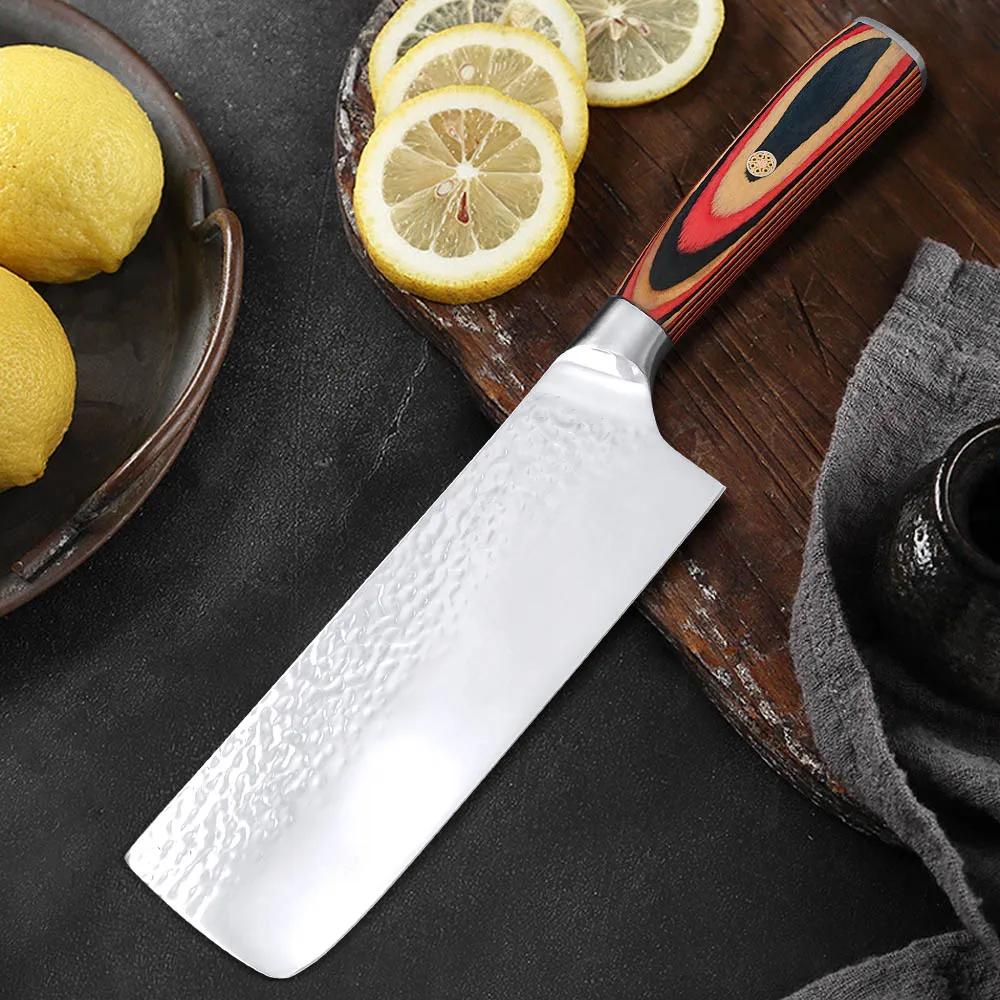 5Cr15 Stainless Steel Cleaver Knife Hand Forged Kitchen Knives Wood Handle Chopping Vegetables Slicing Meat Chef Cleaver Knife