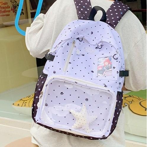 Schoolbag wholesale solid color schoolbag female cute girl polka dot high value junior high school students large capacity small fresh backpack