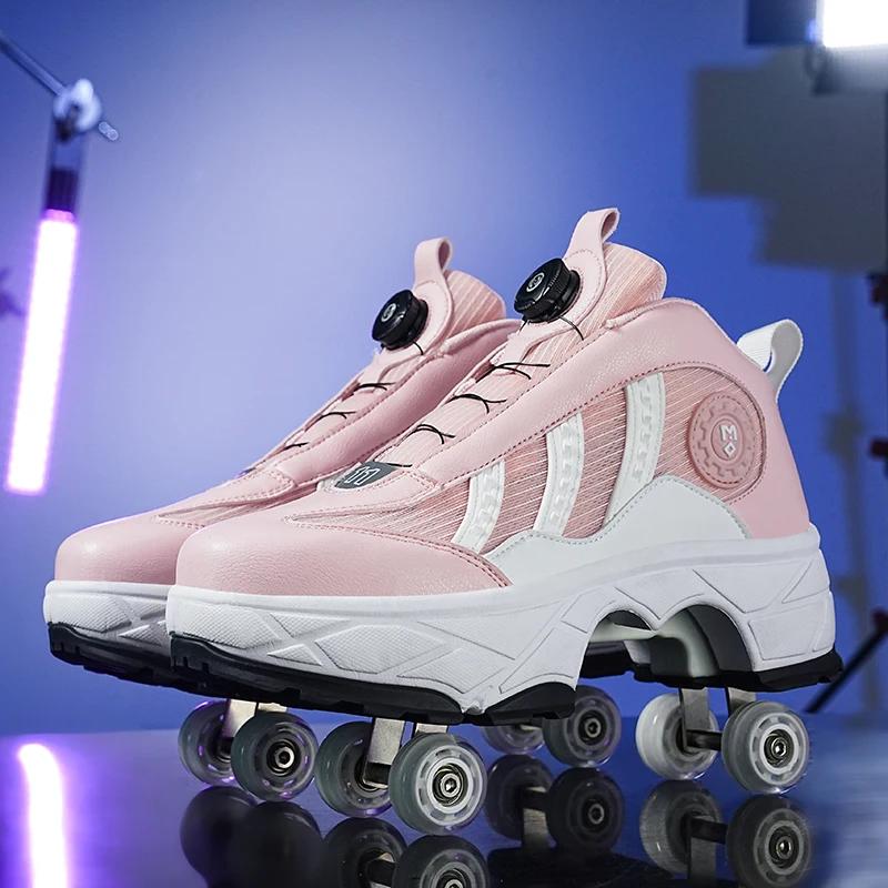 2025 New Roller Skates Students Outdoor Wheel Shoes Multi-functional Sports Shoes 33-43 Size High Quality Roller Skates
