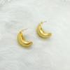 Niche Design Exaggerated Light Luxury Elegant Irregular Metal Spiral Pattern Ear Jewelry European and American Style Retro Crescent Earrings