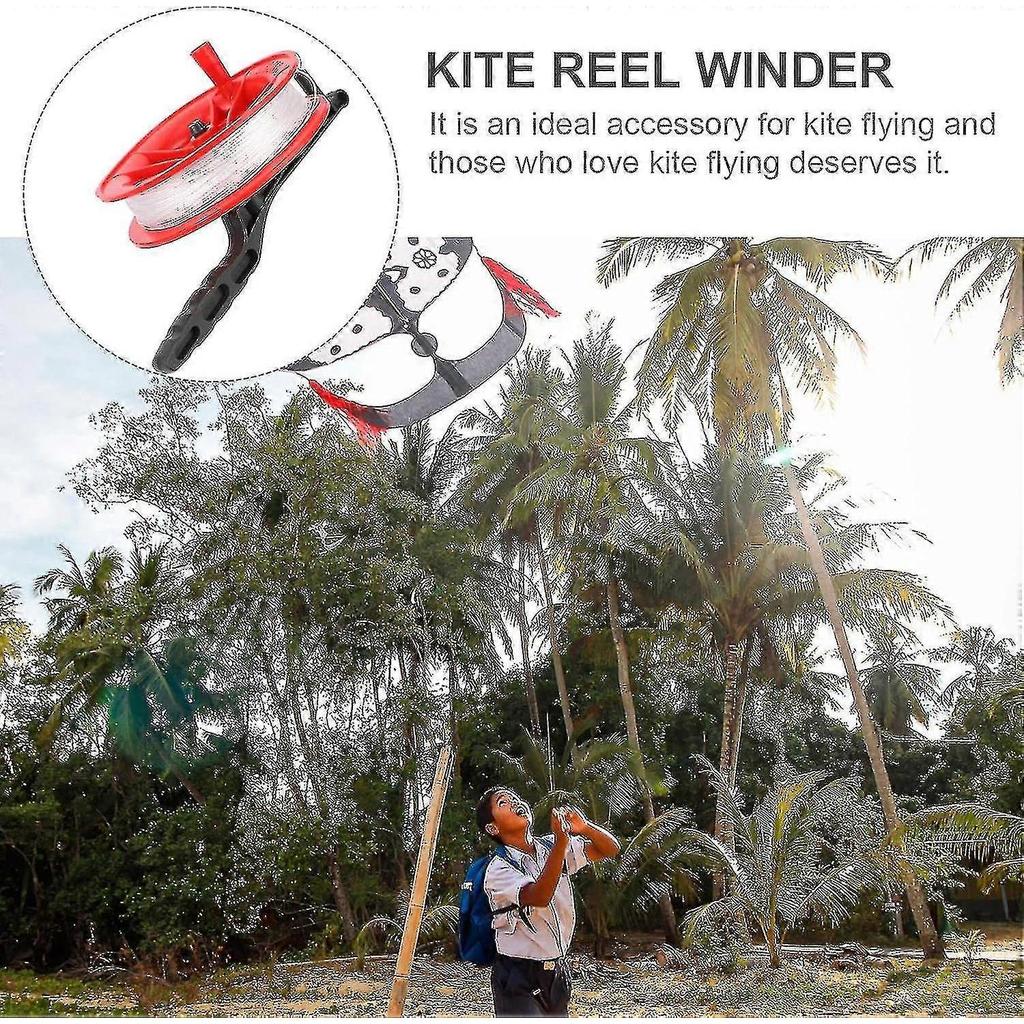 12cm2 Pieces Kite String Reel Winder Kite Line Winder Winder Handle Wheel String Flying Tools With 100m Line Outdoor Kite Accessories Red
