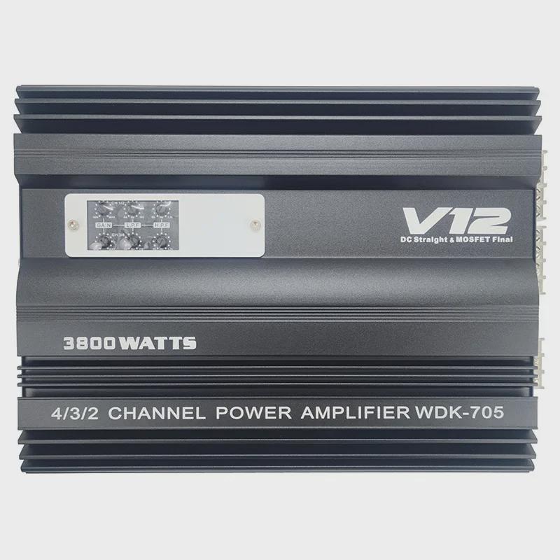 12V High Power Aluminum Alloy Car Audio AB Class Amplifier