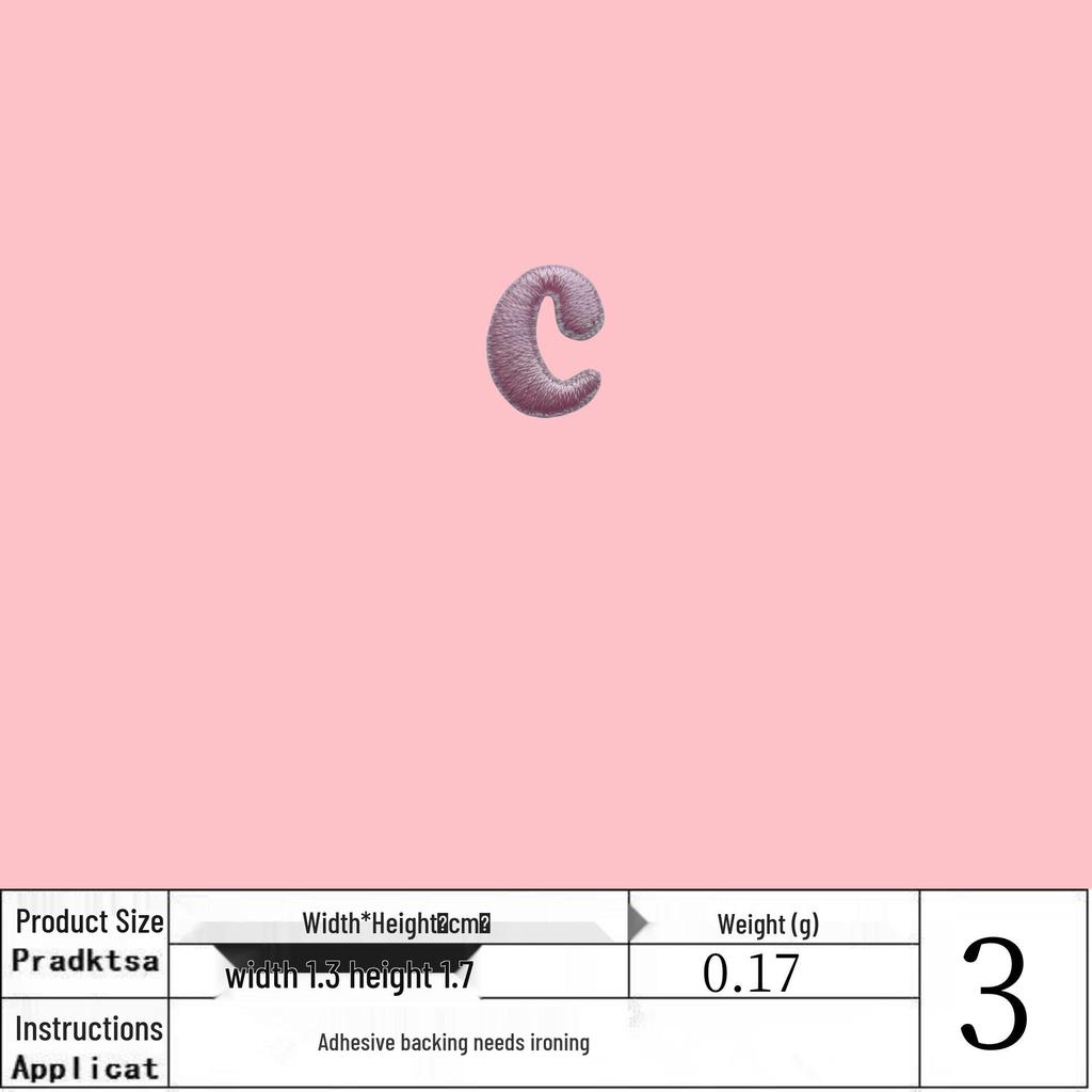 Pink English Letter Iron-on Embroidery Cloth Patch for Clothing