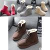 Cozy And Stylish Women's Faux Suede Fur Lined Winter Ankle Snow Boots