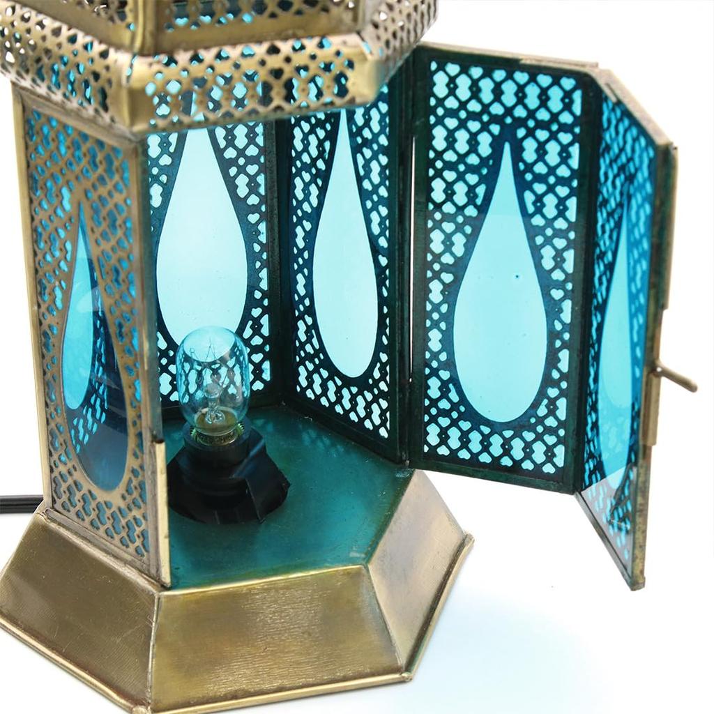 Moroccan Lamp Large Turquoise
