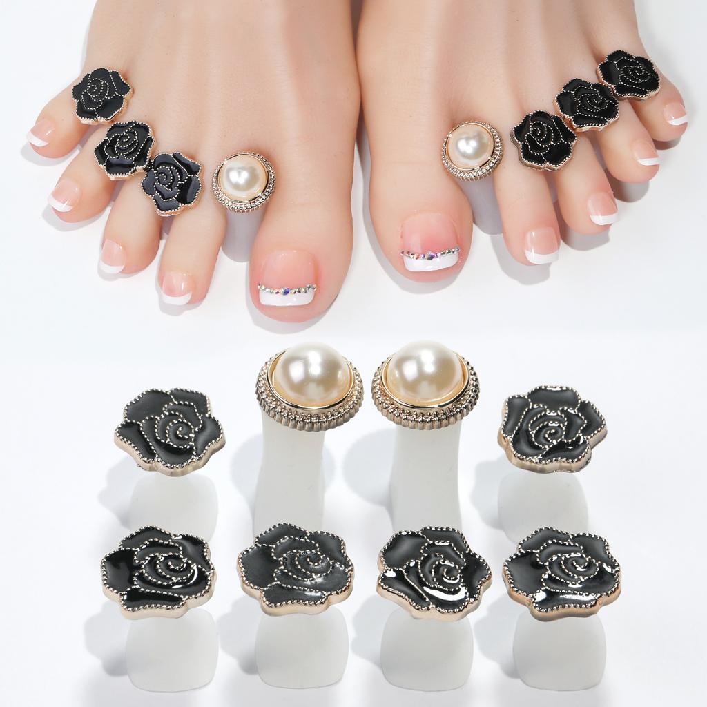 Japanese Nail Art Silicone Finger Splitter, Toe Splitter, Daisy Water Drop Rhinestone, Nail Art Tool Toe Divider