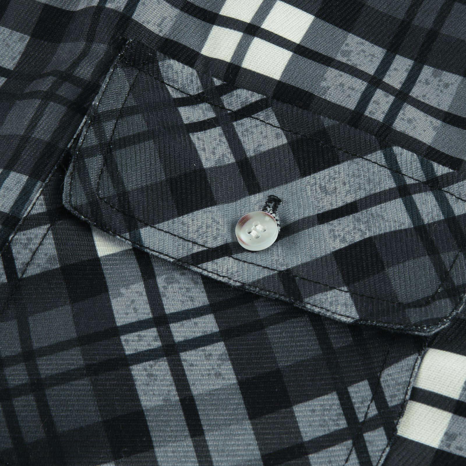 Мужская клетчатая рубашка на стеганой подкладке на пуговицах с бархатной теплой курткой — фото 4