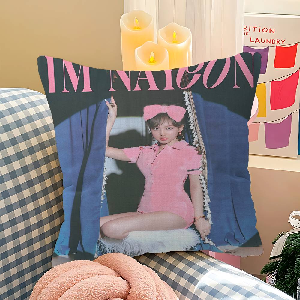 Kpop T-Twice Kudde Gåva Hemmakontor Dekoration Sovrum Soffa Bil Kuddfodral Fodral 45x45