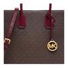 Michael Kors MK Mercer Monogram Logo Color Block Commuter Tote Bag Women tote Brown Purple-Red 35F1GM9T8B-580
