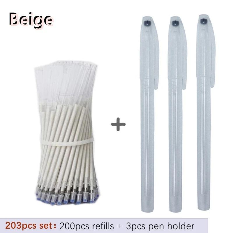 100/300pcs Heat Erasable Pens High Temperature Disappearing Fabric Marker Pen for Patchwork Fabric PU Leather Sewing Tool Hopk