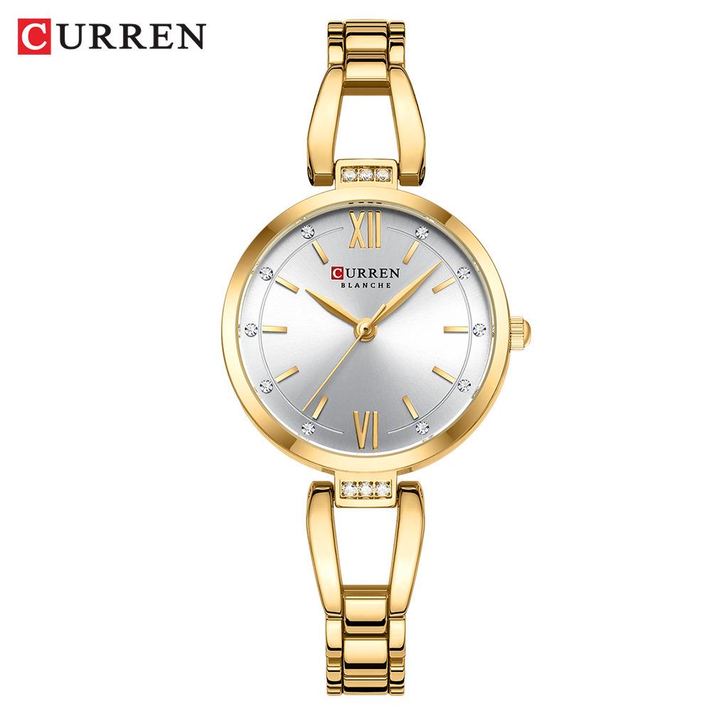 CURREN 9092 Women s Waterproof Quartz Watch with Steel Band and Simple Small Dial