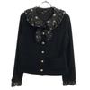 PINK HOUSE Floral With Frill Lace Jacket M Black Women Used