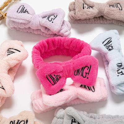 Frauen OMG Wash Face Haarband große Schleife Sport Stirnband Haarschmuck