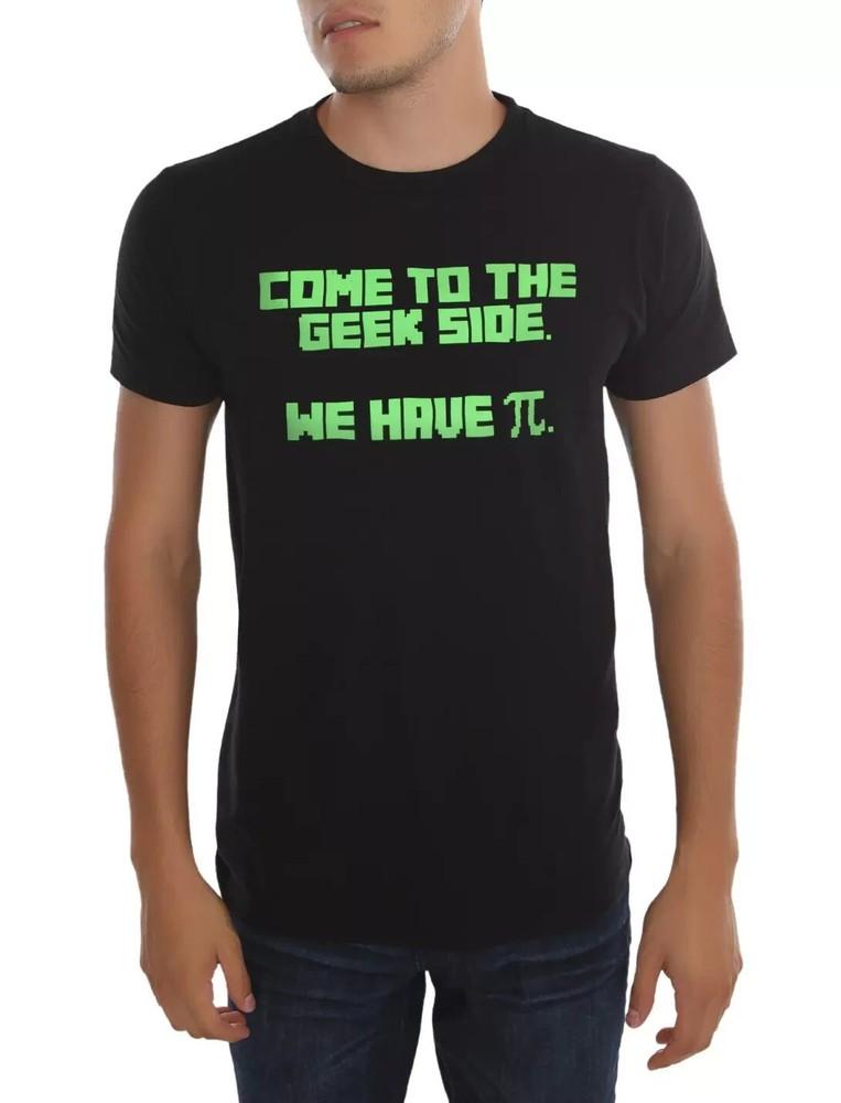 Hot Topic Mens Come To The Geek Side We Have (Pi) Funny Black Shirt New 2XL Unisex T-Shirt S
