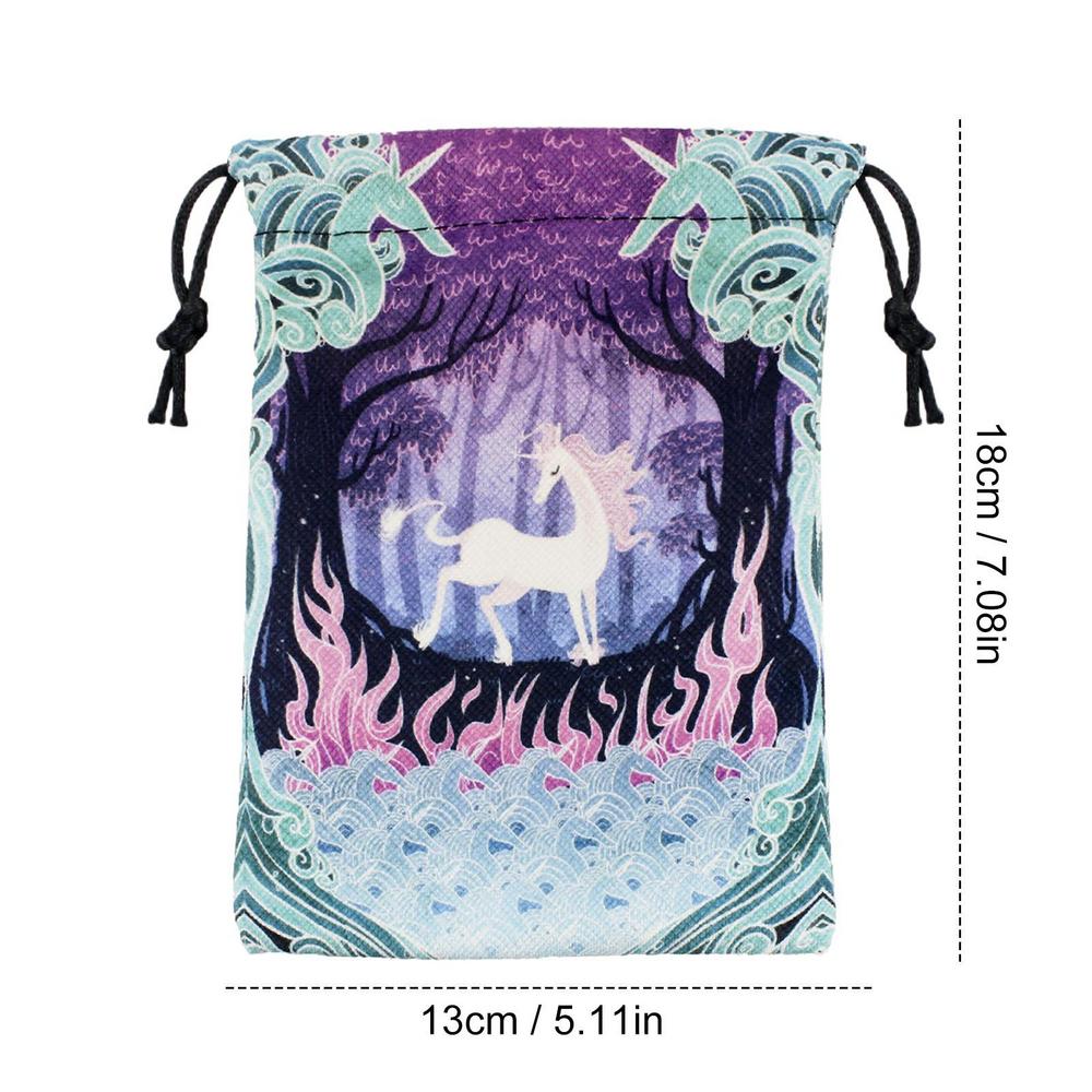 Tarot Storage Bag Colorful Printing Tarot Drawstring Storage Pouch 13x18cm Tarot Organizer Gift Bag Jewelry Pouch for Game Stone