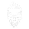 Auto Sticker Flame Skull Head Hood Car Paste Side Door Car Paste Flame Skull
