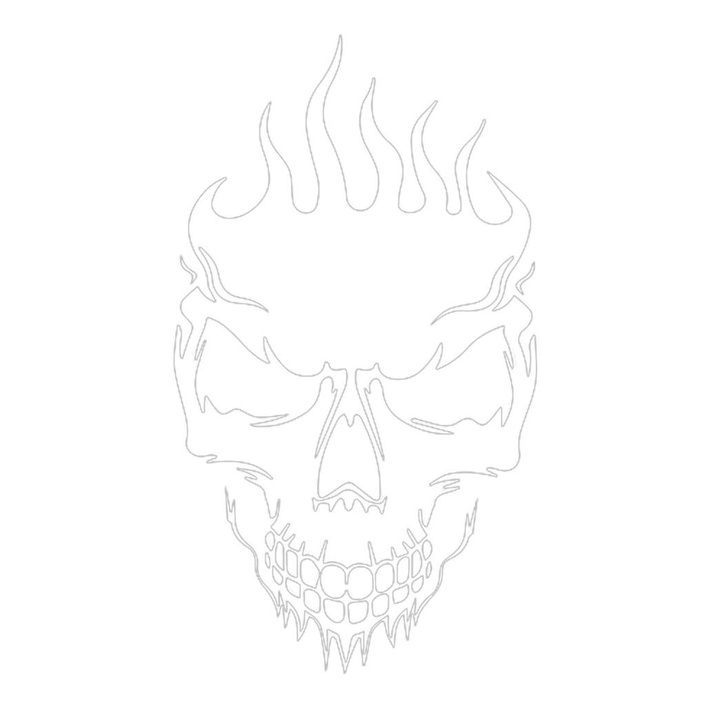Auto Sticker Flame Skull Head Hood Car Paste Side Door Car Paste Flame Skull