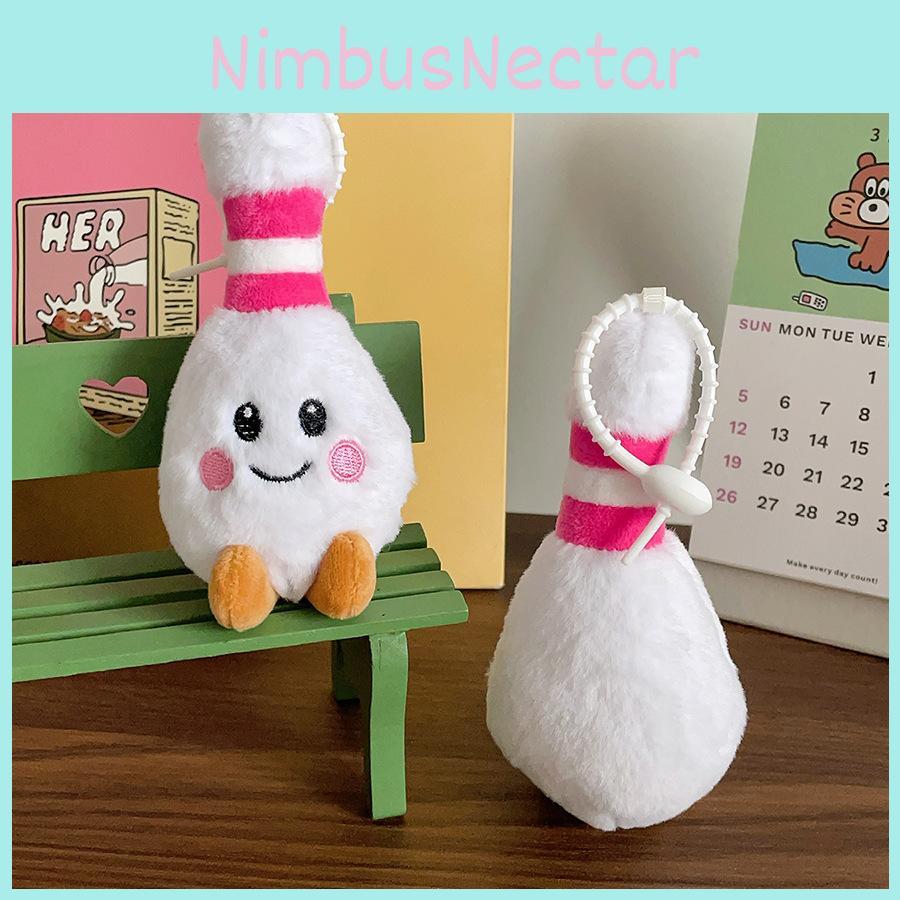 Smiling Expression Cute Bowling Cartoon Plush Toy Pendant For Decoration Bag