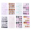 Glue Self Press On Fire Full Cover Nail Art Decorations Fake Nail Tips Manicure Short False Nails