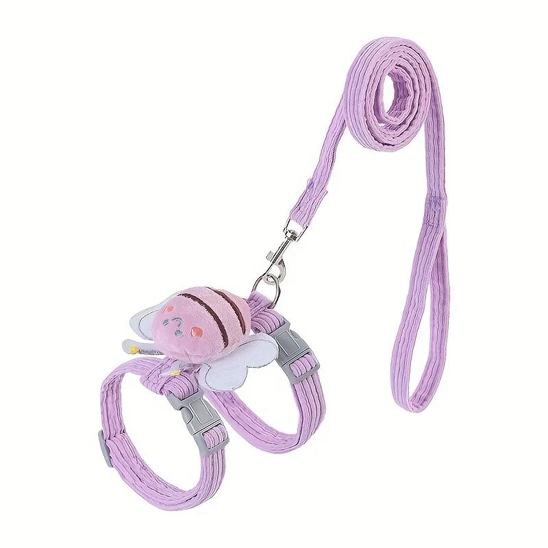 

Little Bee Decor Adjustable Breathable Cat Harness And Leash Collection Adjustable Plush Bee Decor Cat Harness 32-46cm