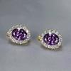 Ladies' Elegant Synthetic Zircon Surround Earrings, Available in Multiple Colors, Suitable for Exquisite Jewelry in All Occasions