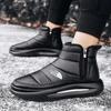 Fashion Waterproof Ankle Boots Men Winter Snow Shoes Plush Warm High Top Casual Outdoor Home Cotton High Top Ankle Boots Platform Shoes