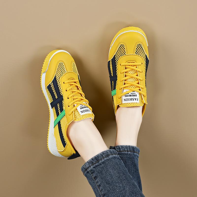 MCTIN Dámské ležérní tenisky Patchwork Smíšené barvy Šněrovací Boty s kulatou špičkou Dámské baleríny Ručně vyráběné Pánské boty