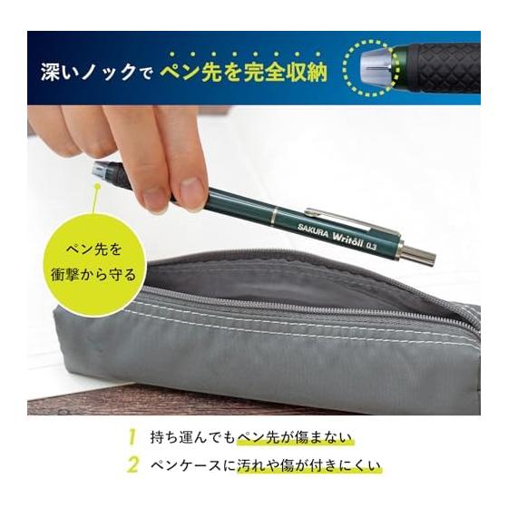 Sakura Crepas Mechanical Pencil Lightle 0.3mm Dark Green NS503W#30