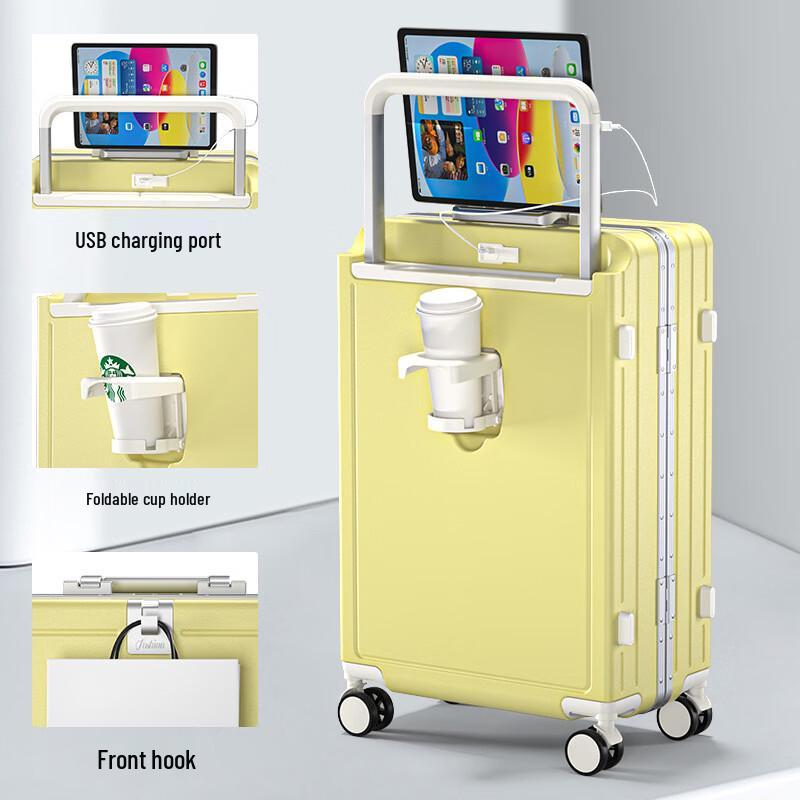 Lishen Multi-functional Aluminum Frame Hardside Luggage 26 inch