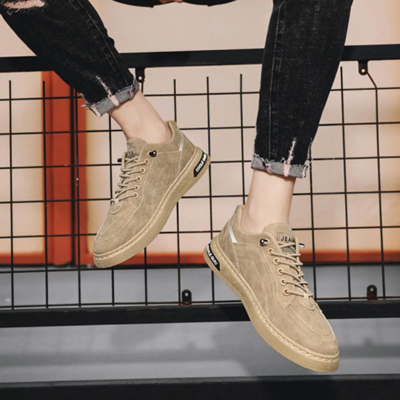 Classic Men's Casual Shoes Platform Lace Up Durable Work Safe Shoes Outdoor Leisure Anti-slip Light Board Shoes Zapatos Casuales