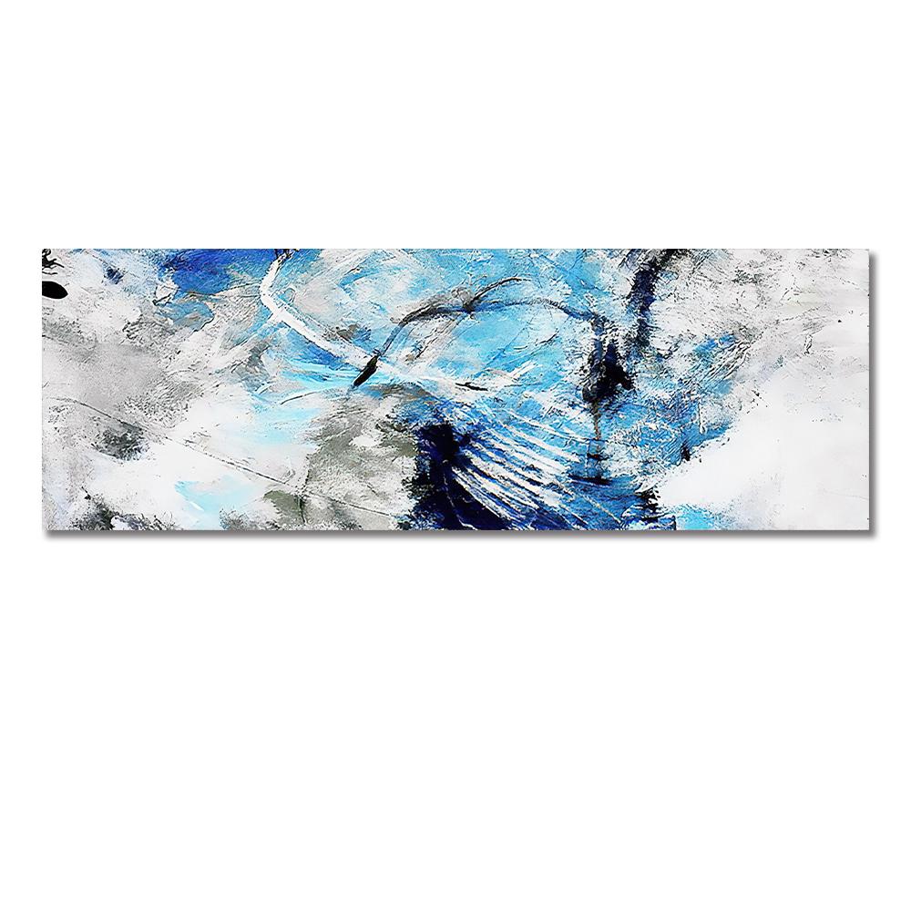 

Абстрактная синяя картина маслом, печать на холсте, постеры большого размера, классические настенные художественные картины для современного декора гостиной, Cuadros 50x150cm no frame