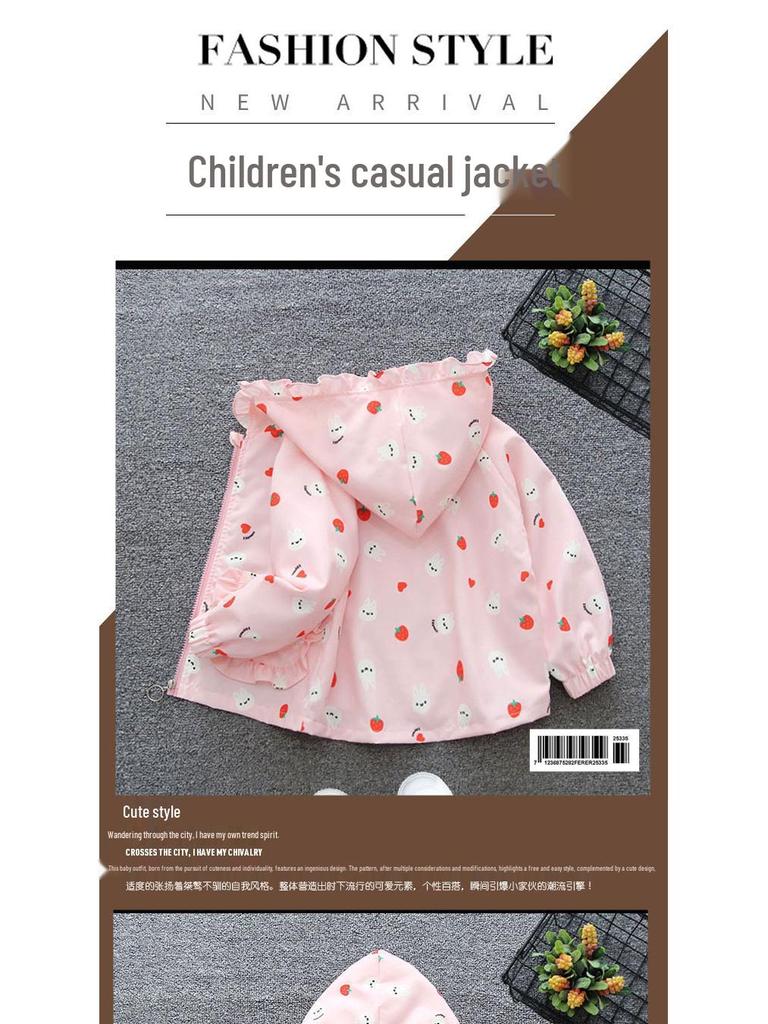 Erdbeerjacke für Babymädchen - Trenchcoat für Frühling/Herbst für Säuglinge