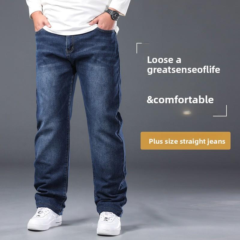 Men's Denim Trousers - Autumn/Winter New Arrivals High-Waisted Midlife Dad Style Relaxed Fit Plus Size Straight Leg Stretch Business Trousers