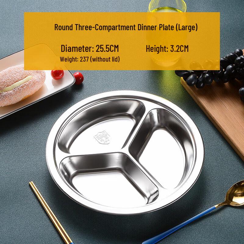 Qiwei 304 Stainless Steel Cartoon Divided Kids Plate Set